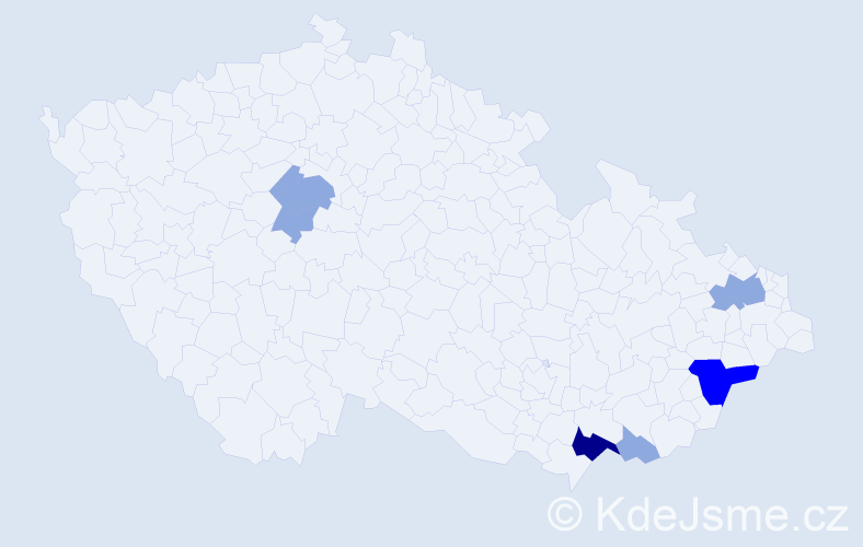Příjmení: 'Kobéda', počet výskytů 14 v celé ČR