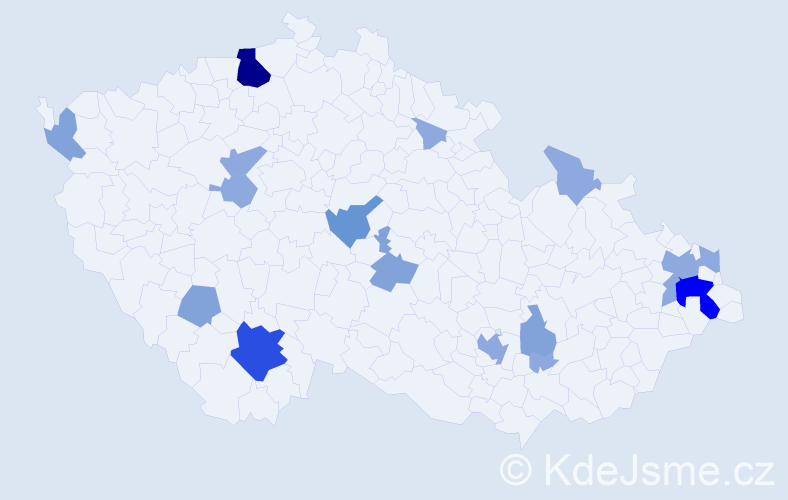Příjmení: 'Szendreiová', počet výskytů 40 v celé ČR