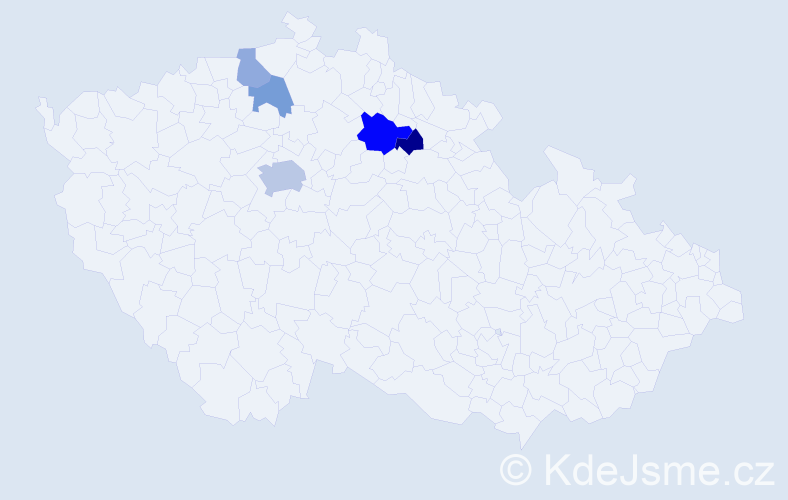 Příjmení: 'Holveková', počet výskytů 9 v celé ČR