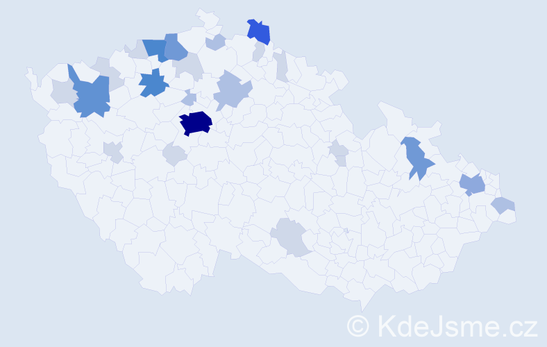 Příjmení: 'Dani', počet výskytů 76 v celé ČR