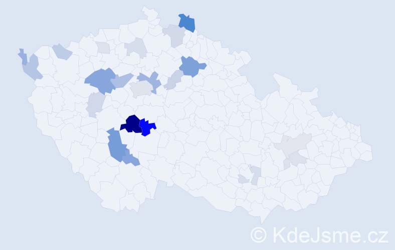 Příjmení: 'Pohnán', počet výskytů 57 v celé ČR