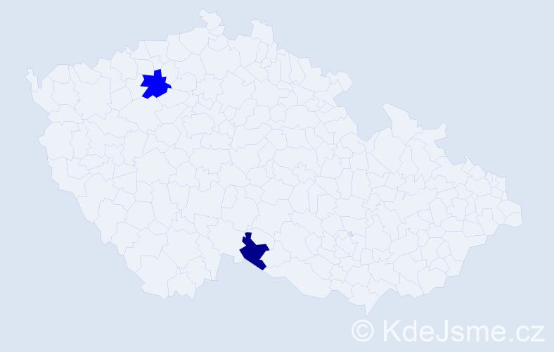 Příjmení: 'Ťuk', počet výskytů 3 v celé ČR