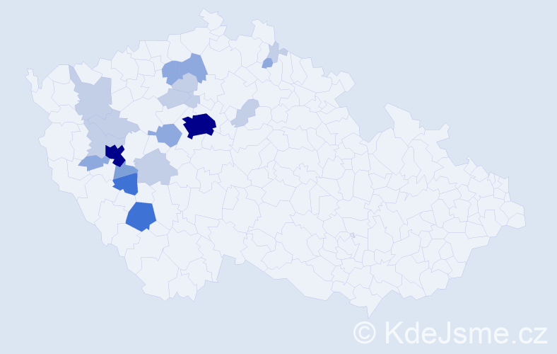 Příjmení: 'Tafatová', počet výskytů 56 v celé ČR
