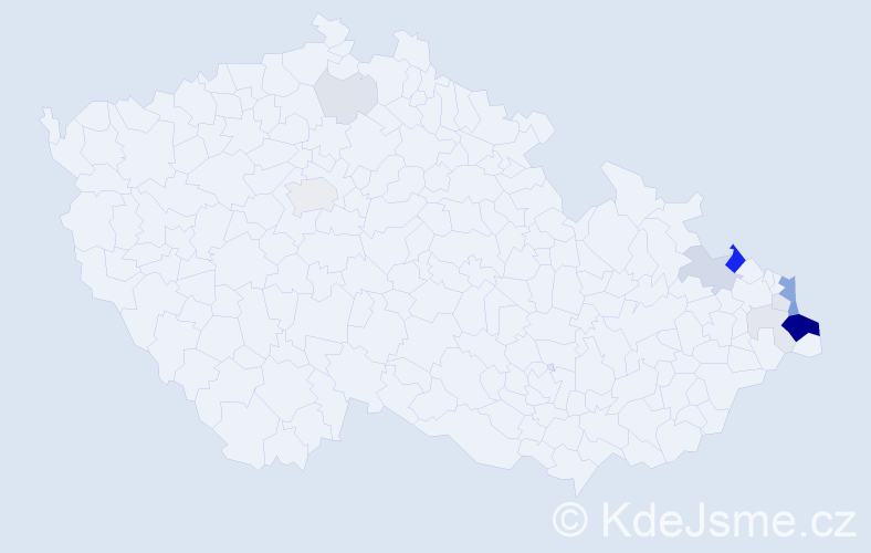 Příjmení: 'Szusciková', počet výskytů 45 v celé ČR