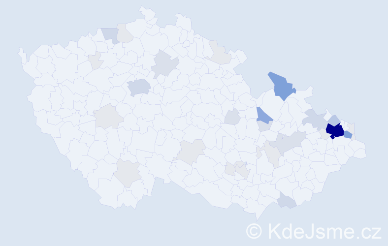 Příjmení: 'Sroka', počet výskytů 116 v celé ČR
