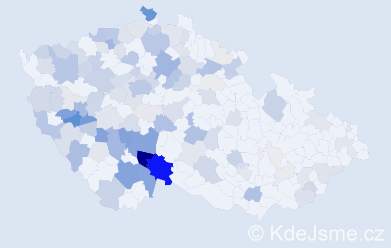 Příjmení: 'Hrádek', počet výskytů 403 v celé ČR