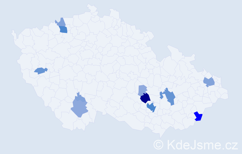 Příjmení: 'Baksová', počet výskytů 36 v celé ČR