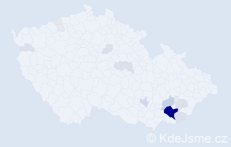 Příjmení: 'Katrňák', počet výskytů 69 v celé ČR