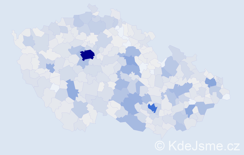 Příjmení: 'Žák', počet výskytů 4773 v celé ČR