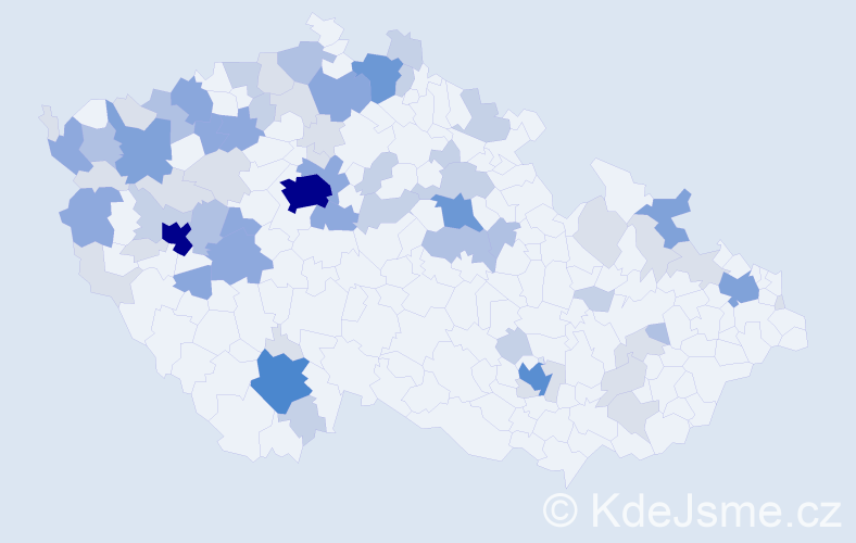 Příjmení: 'Anton', počet výskytů 215 v celé ČR