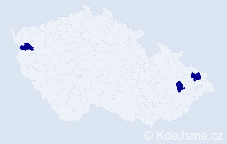 Příjmení: 'Aka', počet výskytů 6 v celé ČR