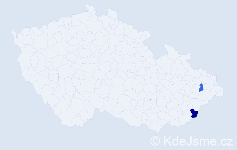 Příjmení: 'Rešiti', počet výskytů 2 v celé ČR