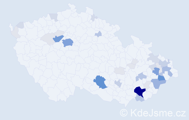Příjmení: 'Kedroňová', počet výskytů 146 v celé ČR