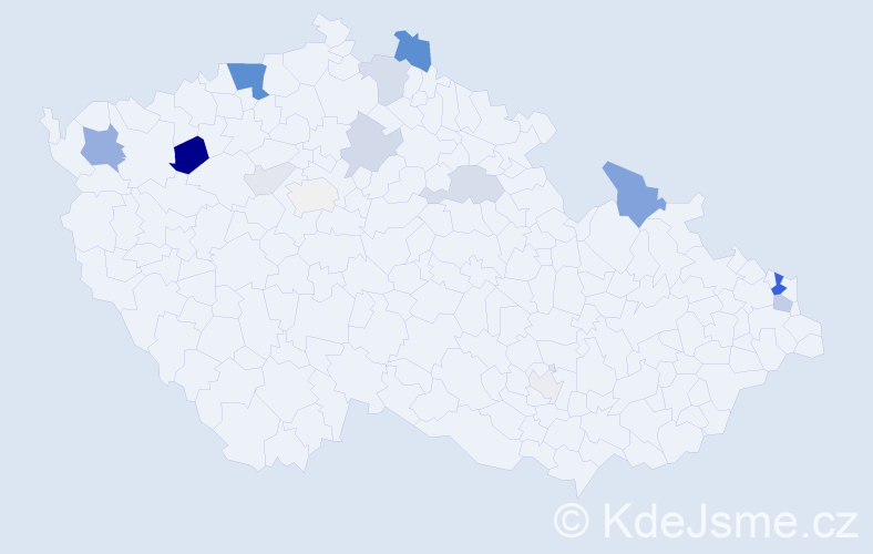 Příjmení: 'Kapurová', počet výskytů 55 v celé ČR