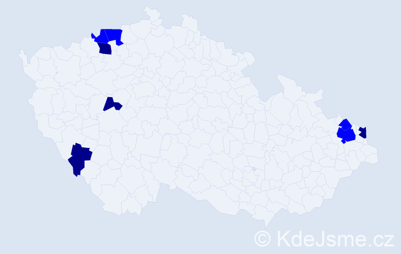 Příjmení: 'Rábik', počet výskytů 12 v celé ČR