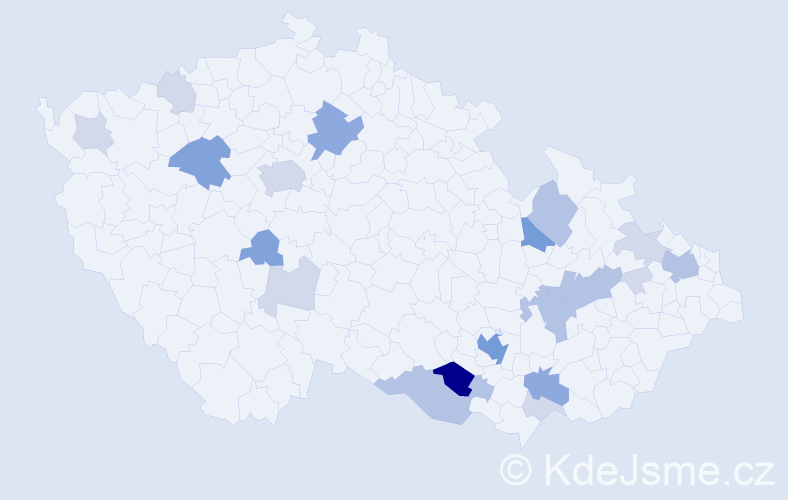 Příjmení: 'Holátková', počet výskytů 59 v celé ČR
