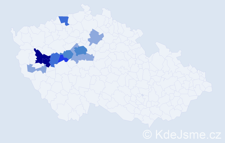 Příjmení: 'Plešmídová', počet výskytů 49 v celé ČR