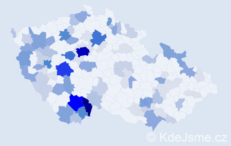 Příjmení: 'Hadač', počet výskytů 341 v celé ČR