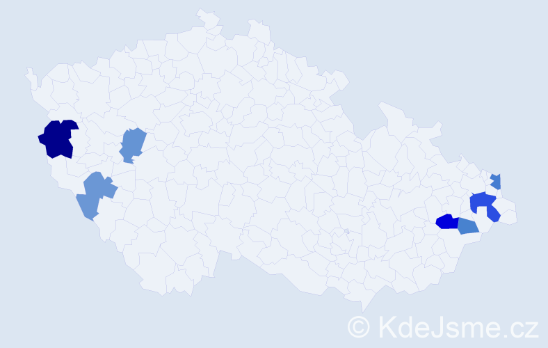 Příjmení: 'Lešňanská', počet výskytů 12 v celé ČR