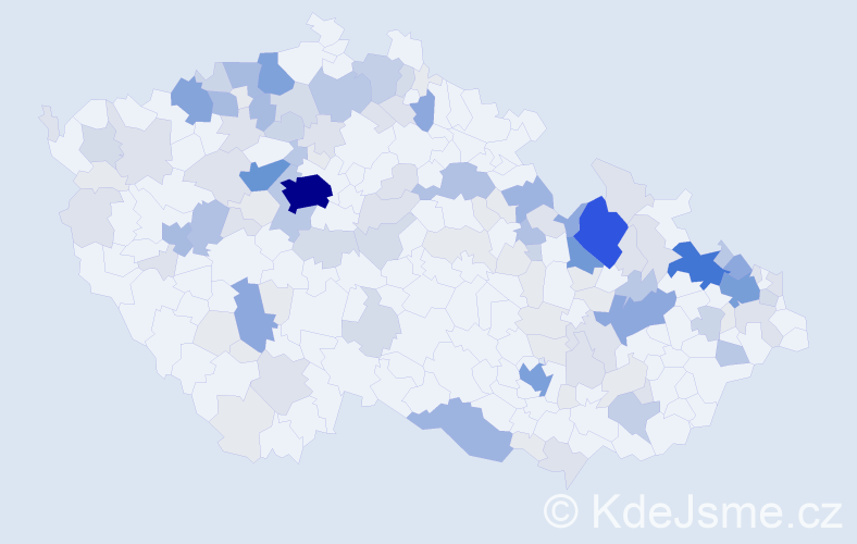 Příjmení: 'Reichlová', počet výskytů 490 v celé ČR
