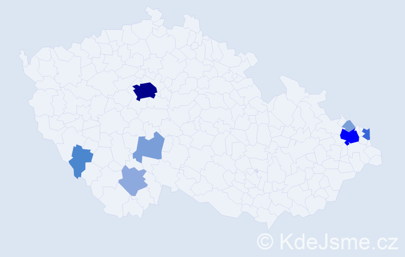 Příjmení: 'Hošťáková', počet výskytů 24 v celé ČR