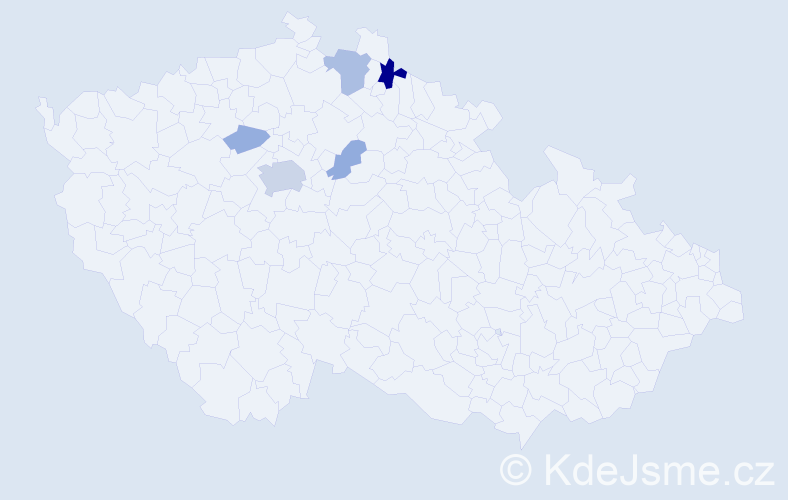 Příjmení: 'Mattern', počet výskytů 14 v celé ČR