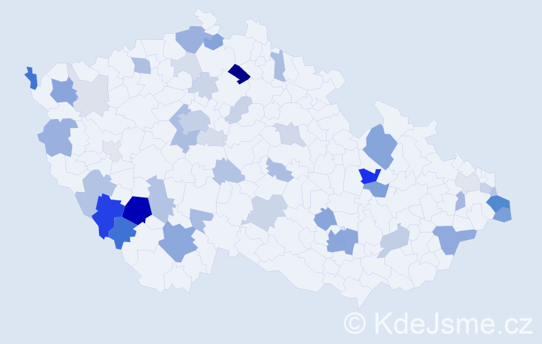 Příjmení: 'Nikodem', počet výskytů 149 v celé ČR