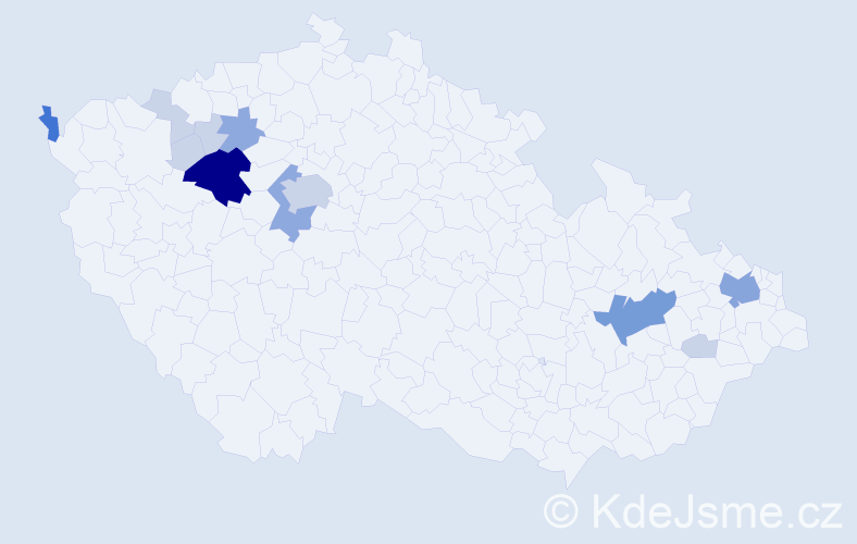 Příjmení: 'Rezanková', počet výskytů 36 v celé ČR