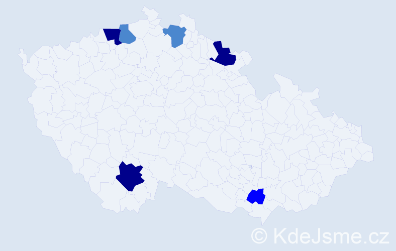 Příjmení: 'Abazi', počet výskytů 13 v celé ČR