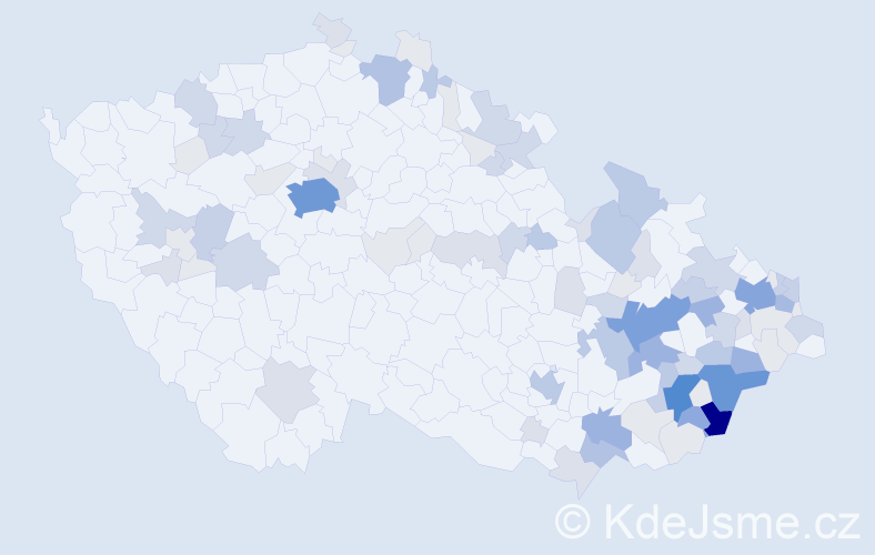 Příjmení: 'Valčík', počet výskytů 329 v celé ČR