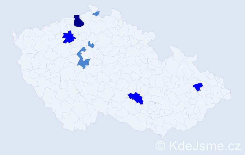 Příjmení: 'Tautermanová', počet výskytů 12 v celé ČR