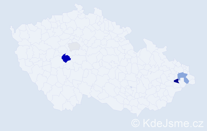 Příjmení: 'Goščíková', počet výskytů 4 v celé ČR