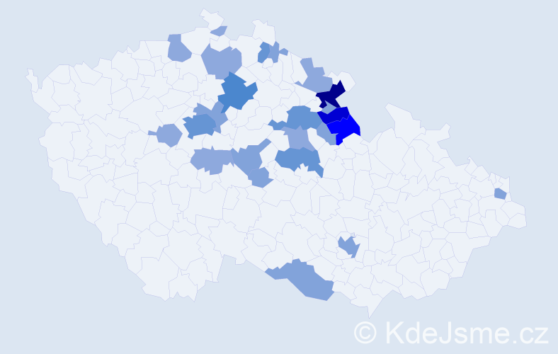 Příjmení: 'Dyntera', počet výskytů 62 v celé ČR