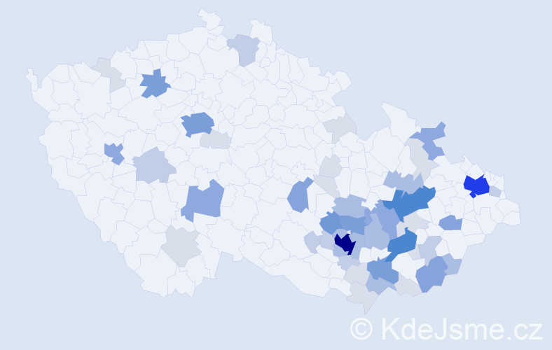 Příjmení: 'Strážnický', počet výskytů 172 v celé ČR