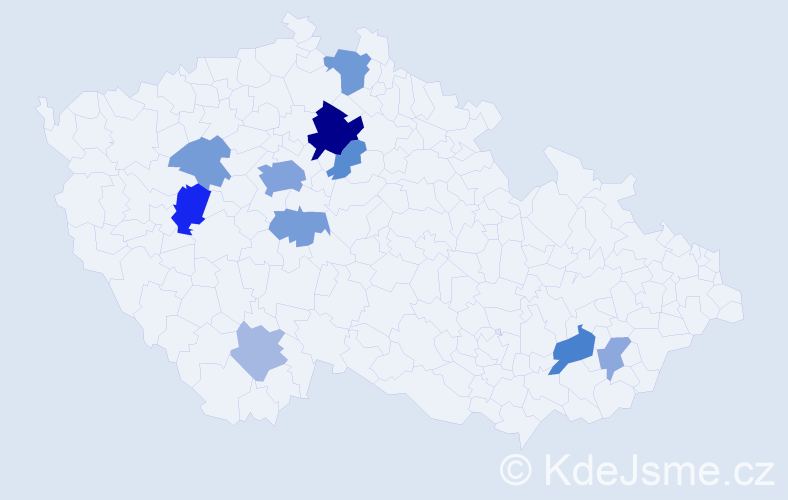Příjmení: 'Krabsová', počet výskytů 26 v celé ČR