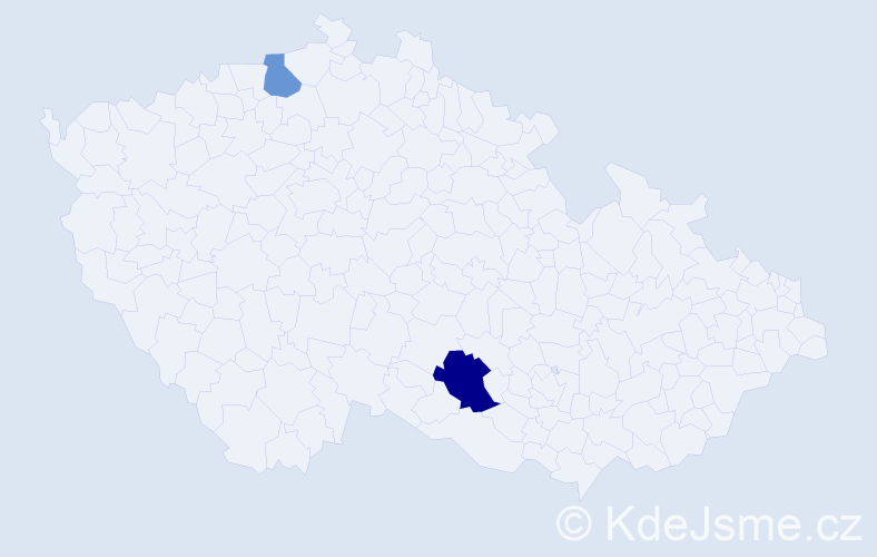 Příjmení: 'Tříšťka', počet výskytů 3 v celé ČR