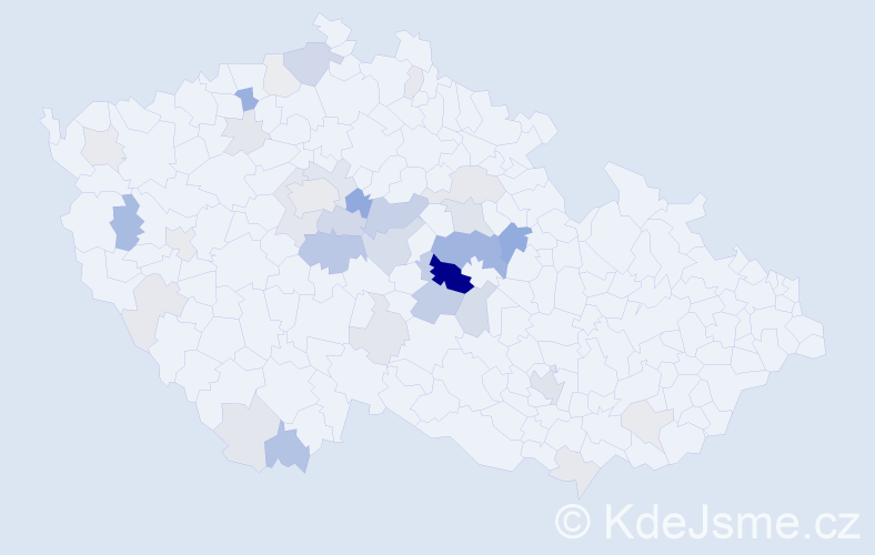 Příjmení: 'Kovačková', počet výskytů 104 v celé ČR