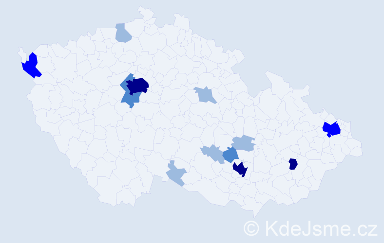 Příjmení: 'Kennedy', počet výskytů 27 v celé ČR