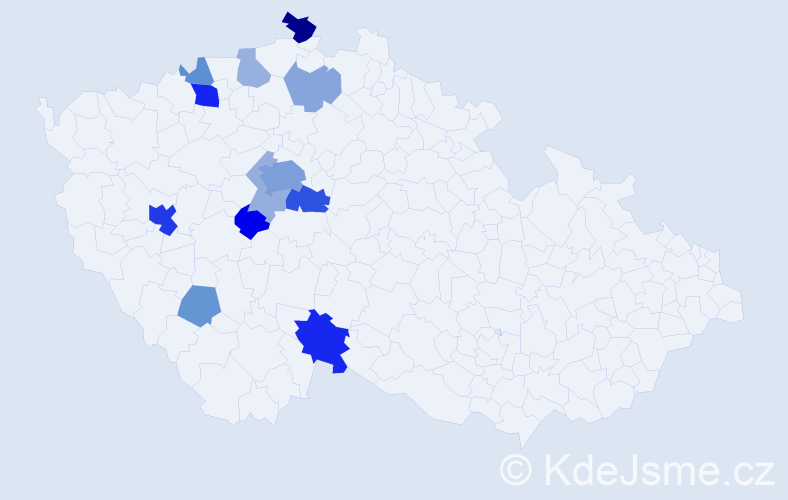 Příjmení: 'Pešír', počet výskytů 31 v celé ČR