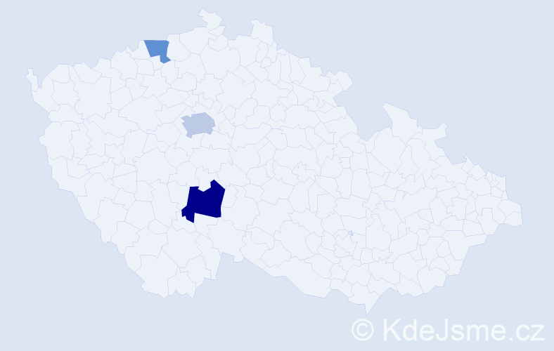 Příjmení: 'Gause', počet výskytů 5 v celé ČR