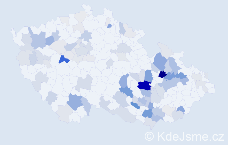 Příjmení: 'Kobylková', počet výskytů 317 v celé ČR