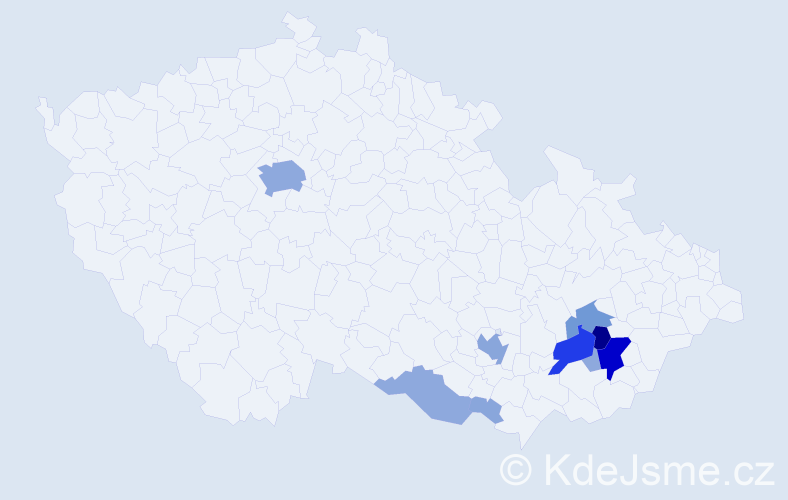 Příjmení: 'Závrbská', počet výskytů 33 v celé ČR