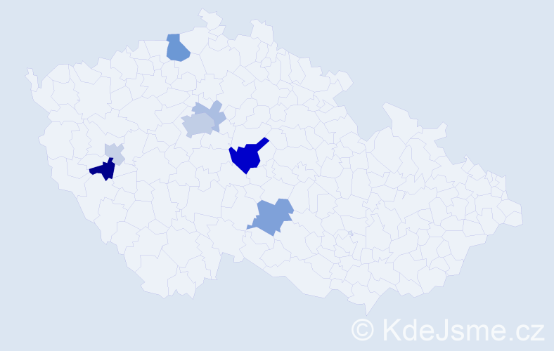 Příjmení: 'Egersdorfová', počet výskytů 19 v celé ČR