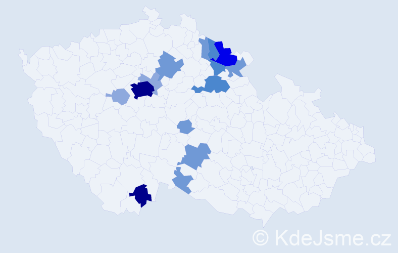 Příjmení: 'Kobos', počet výskytů 40 v celé ČR