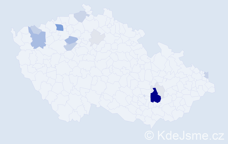 Příjmení: 'Harakalová', počet výskytů 41 v celé ČR