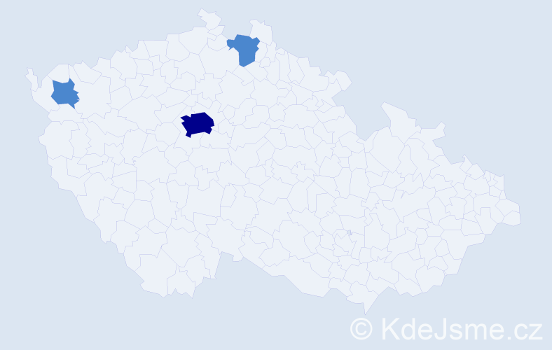 Příjmení: 'Bagín', počet výskytů 5 v celé ČR