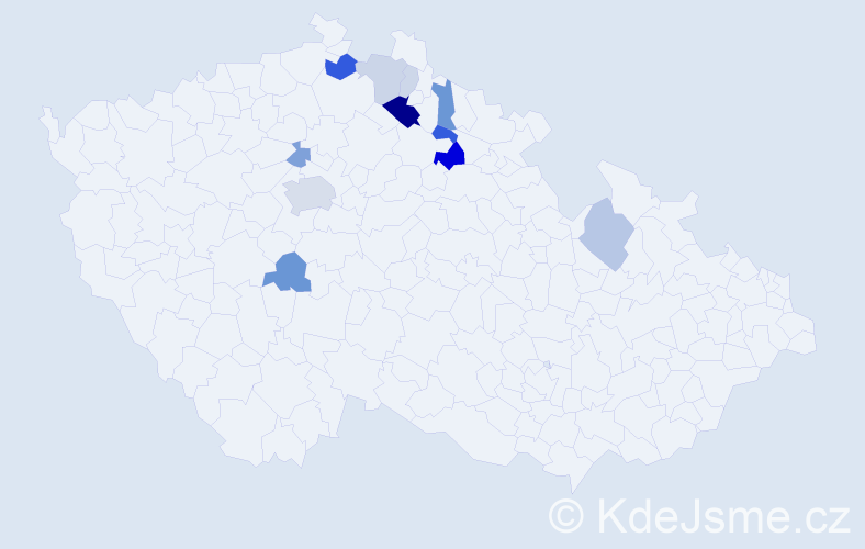 Příjmení: 'Krámská', počet výskytů 38 v celé ČR