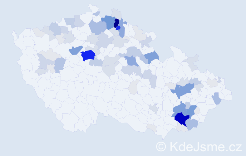 Příjmení: 'Daníčková', počet výskytů 368 v celé ČR