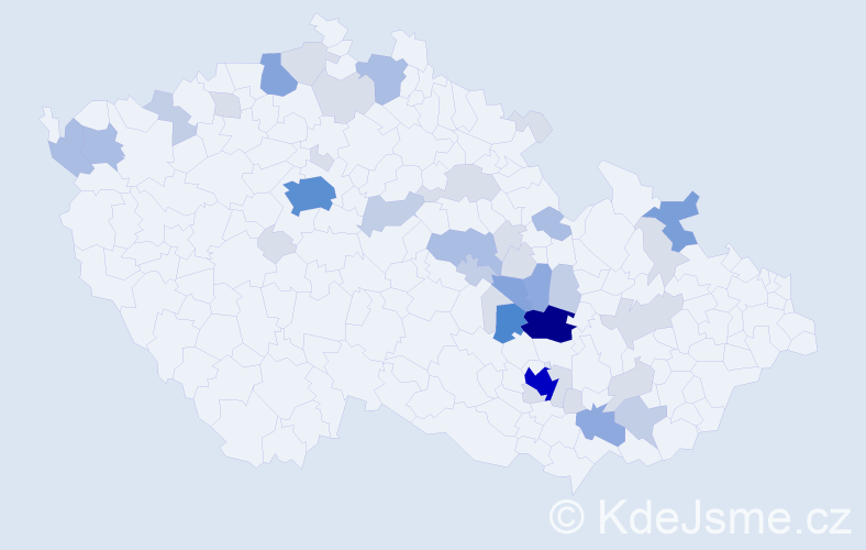 Příjmení: 'Unčovská', počet výskytů 123 v celé ČR