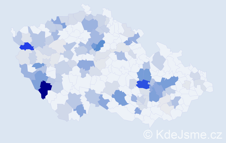 Příjmení: 'Korec', počet výskytů 459 v celé ČR